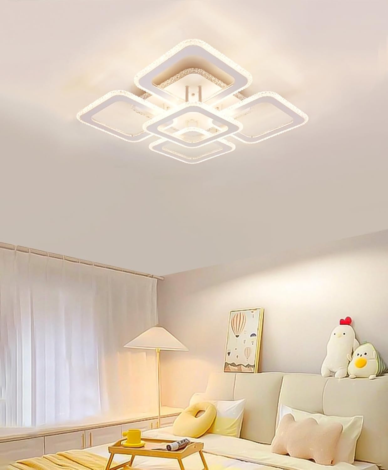 LED Musik Deckenleuchte mit Bluetooth Lautsprecher Wohnzimmerlampe Dimmbar RGB Farbwechsel Deckenlampe mit Fernbedienung Und APP Modern Deckenbeleuchtung Wohnzimmer Kinderzimmer Schlafzimmer Lampe
