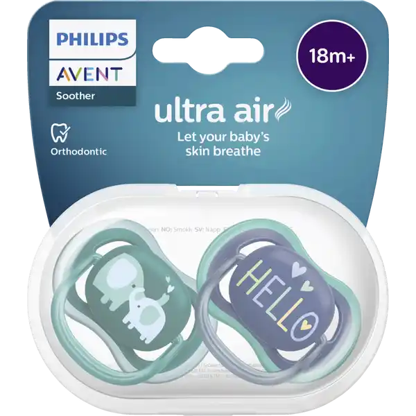 ultra air Schnuller Elefanten & Hello 18+ Monate