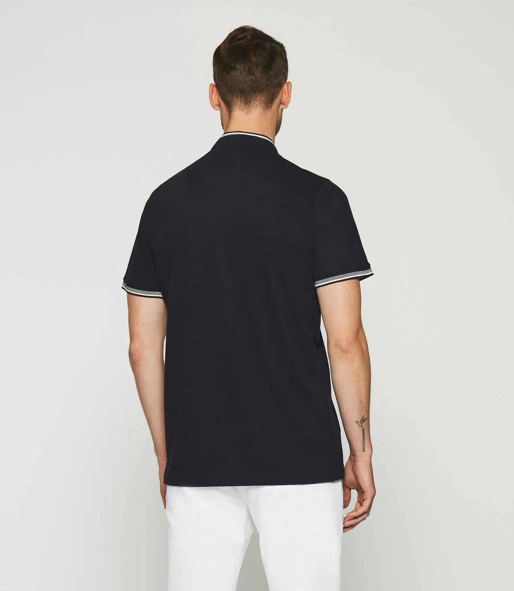 Polo uni col mao marine GAEL