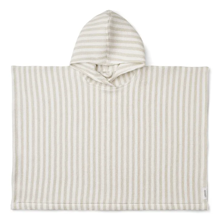Liewood Poncho Paco en coton bio | Stripe Crisp white/Sandy