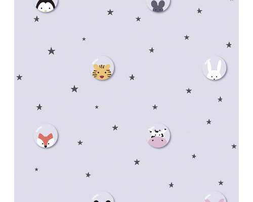 Vliesbehang 38143-1 Little Love Stars & Animals grijs