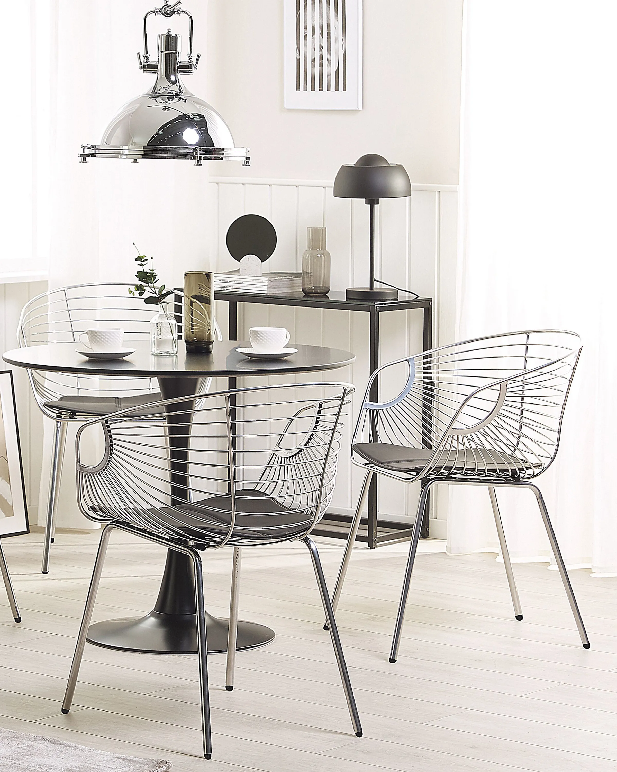 Set van 2 eetkamerstoelen HOBACK Metaal Zilver