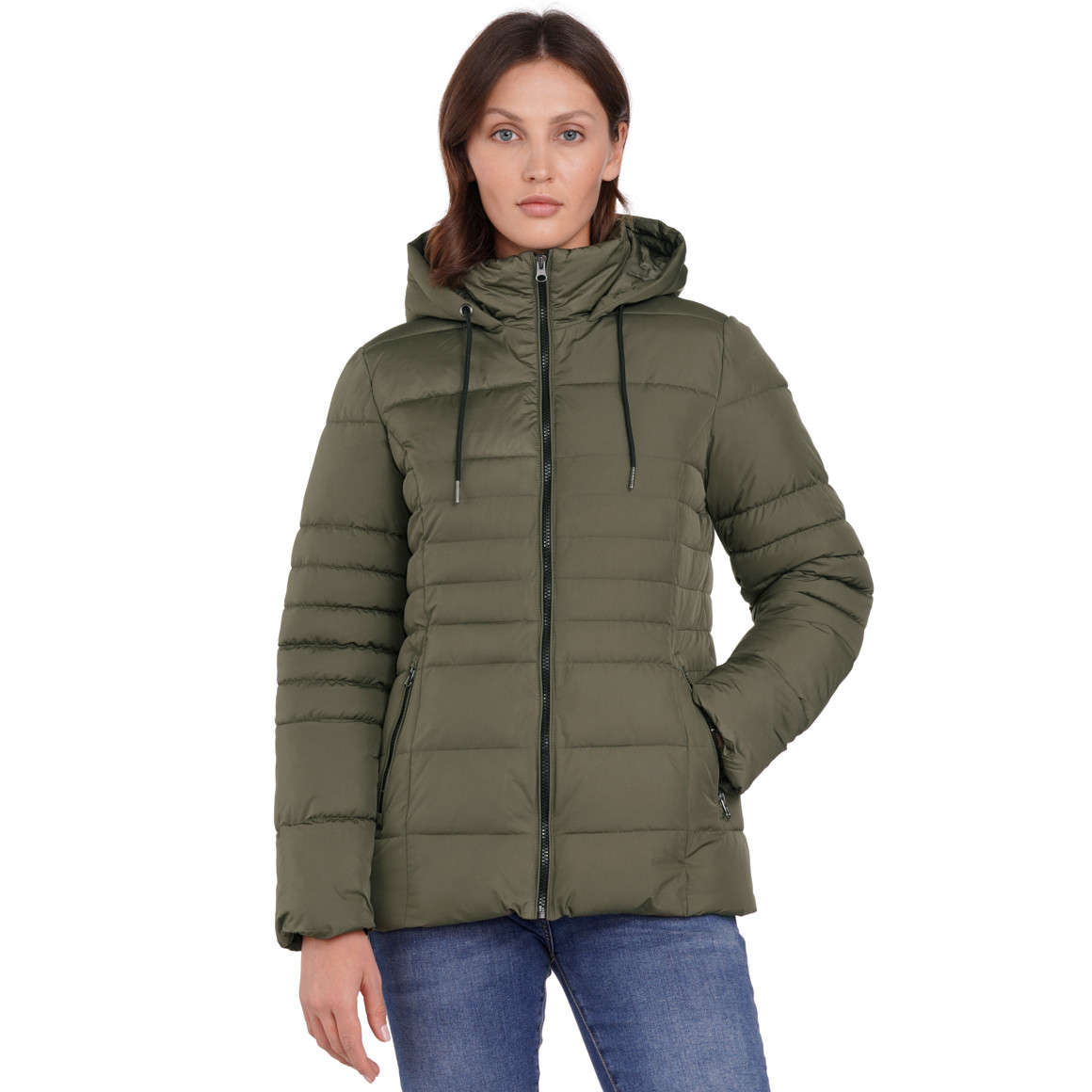 Gina Benotti Damen Steppjacke mit Kapuze oliv