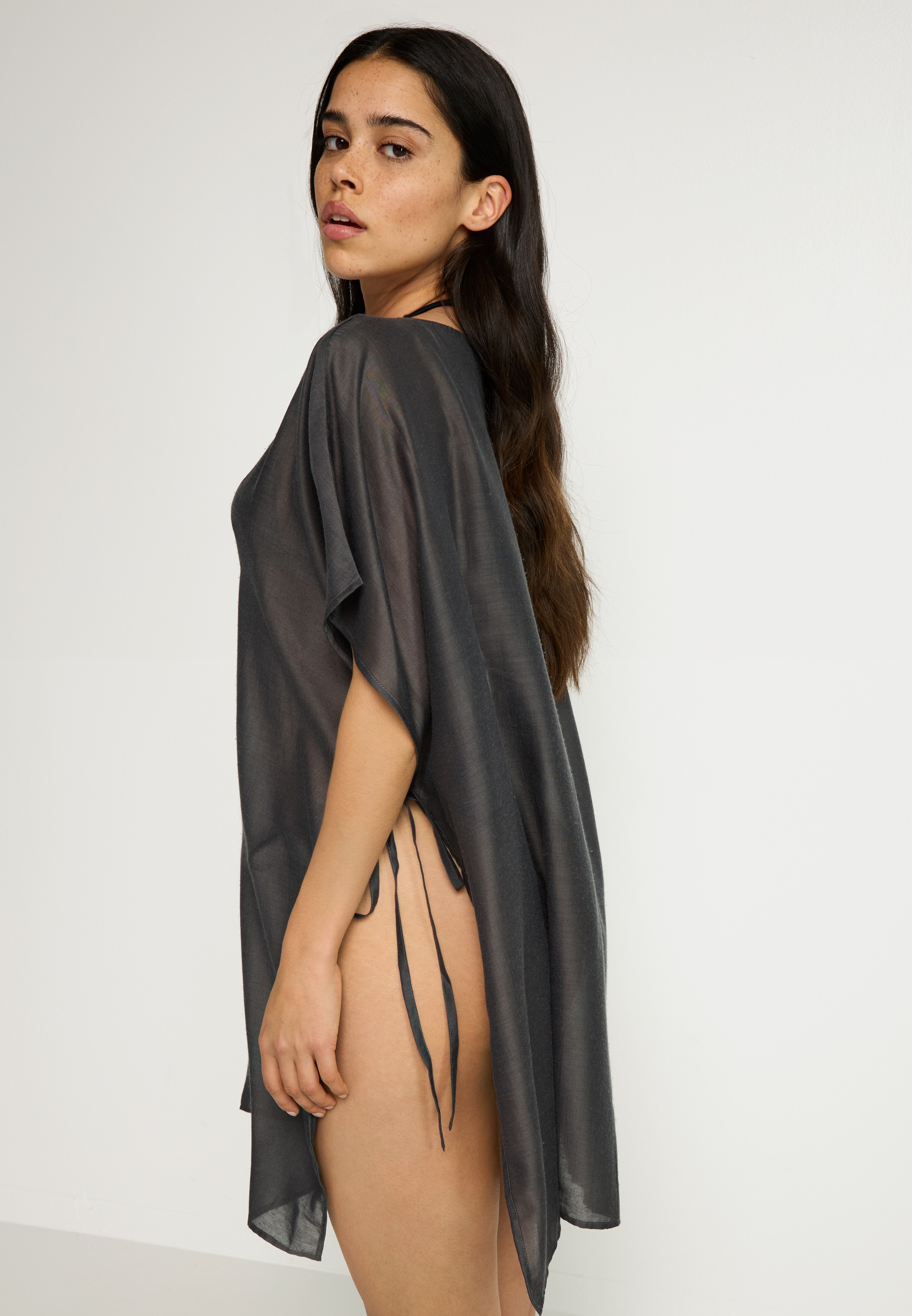 LSCN by LASCANA Chiffontunika , seitlich zum Knoten, transparente Strandtunika