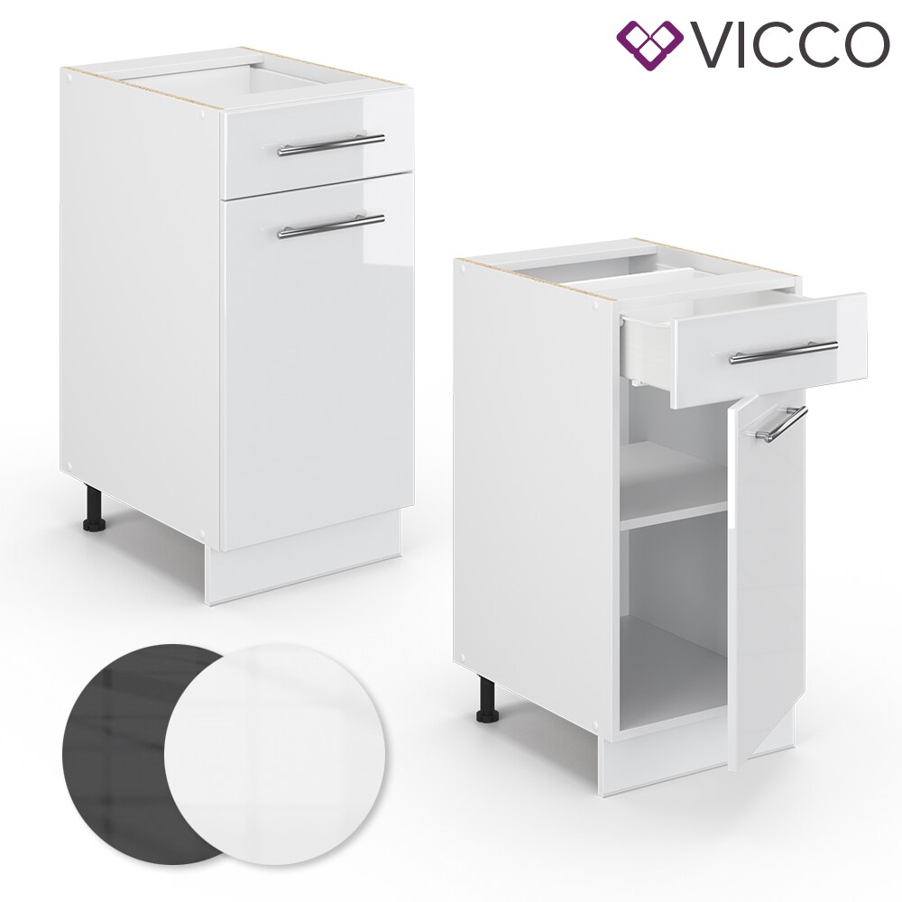 VICCO Schubunterschrank 40 cm Weiß Küchenzeile Unterschrank Fame