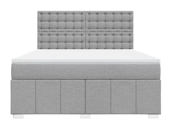 Sommier à lattes de lit avec matelas Gris clair 180x200cm Tissu