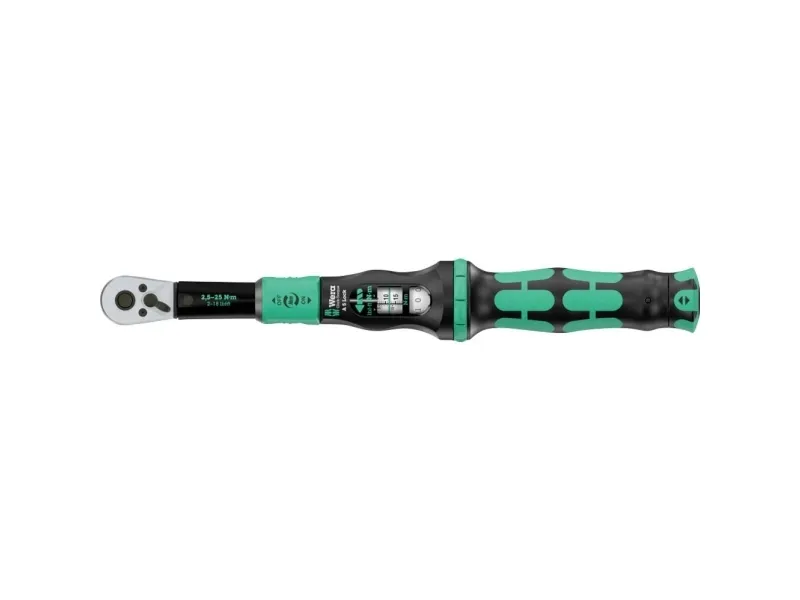 Wera 05075690001, Klik momentnøgle, Nm, Mekanisk, 2,5 - 25 Nm, Sort, Grøn, 330 mm