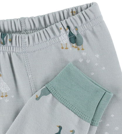 Joha Leggings - Wolle/Baumwolle - Dusty Grün m. Gänse