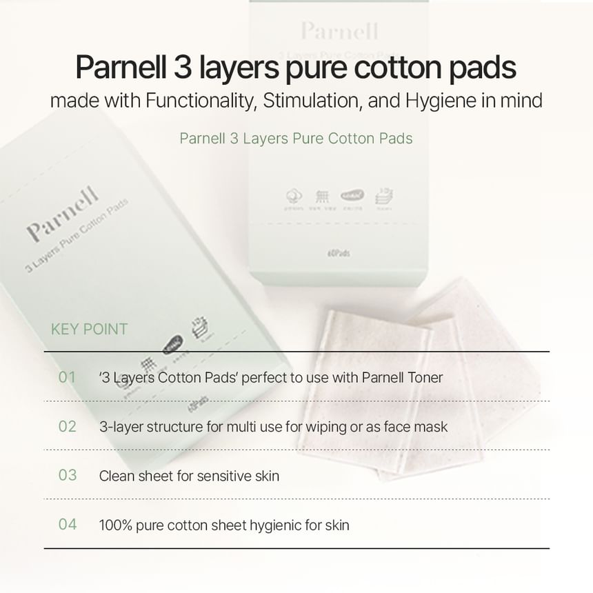 Parnell - 3 lagen pure katoenen pads