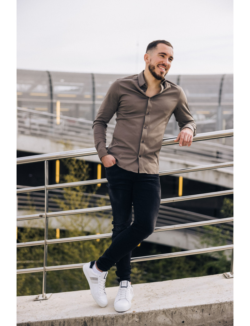 MOS MOSH CHEMISE HOMME MARCO CRUNCH JERSEY TOFFEE