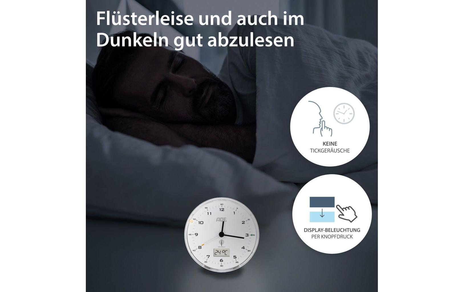 Funkwecker 8.1 x 4 cm, WeissAnaloger Funk-Wecker