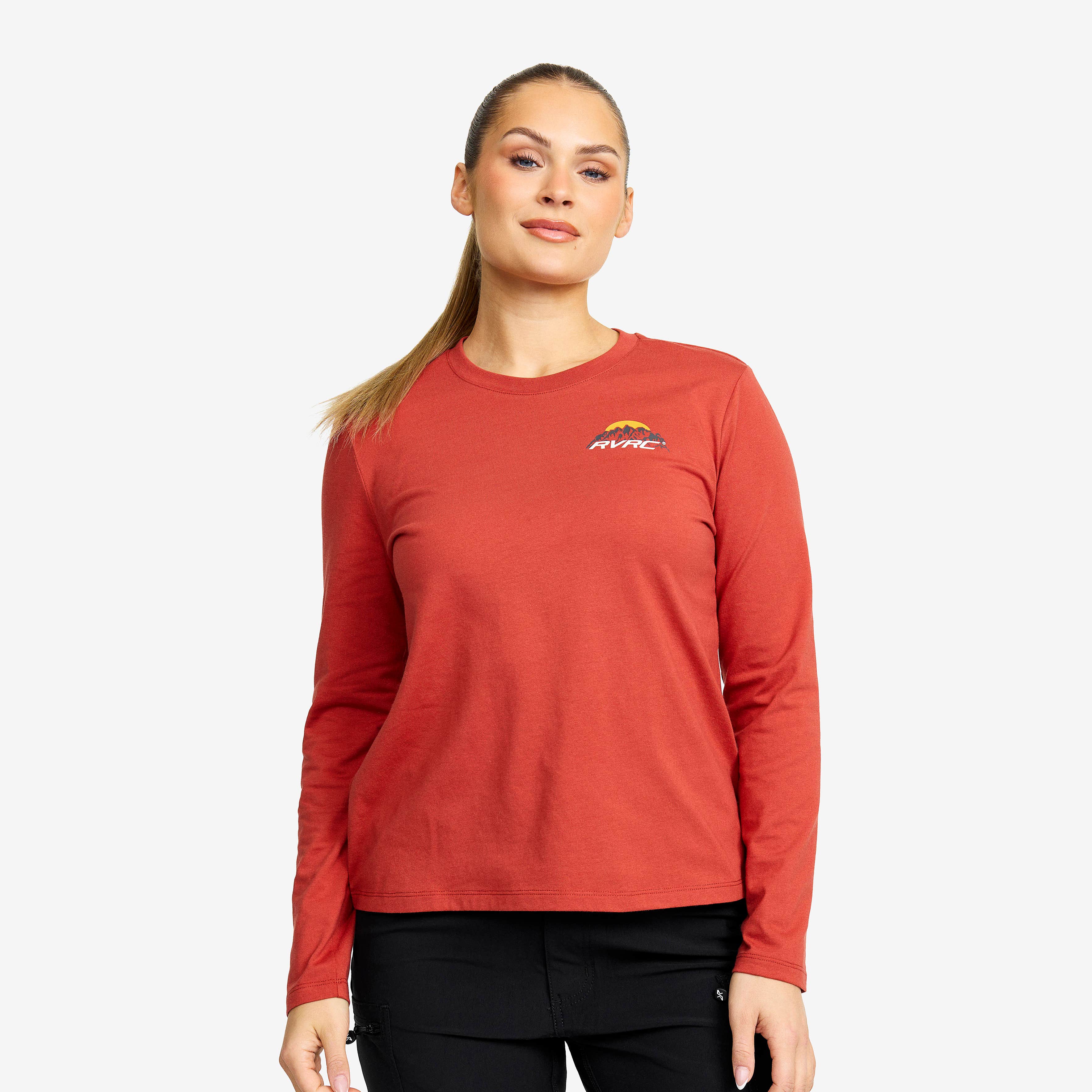 Easy Mountain Long-sleeved T-shirt Dame Cinnabar