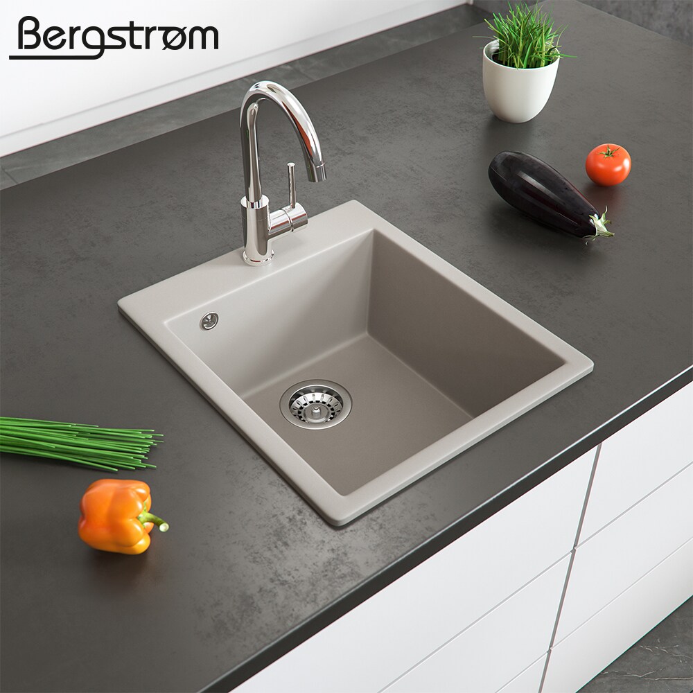 Bergström Granit Spüle Küchenspüle Einbauspüle Spülbecken 425x500mm Beige