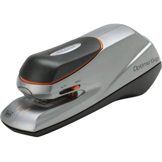 Agrafeuse optima grip electrique 20 feuilles fonctionnement secteur/piles coloris argent/noir + boite 1000 agrafes
