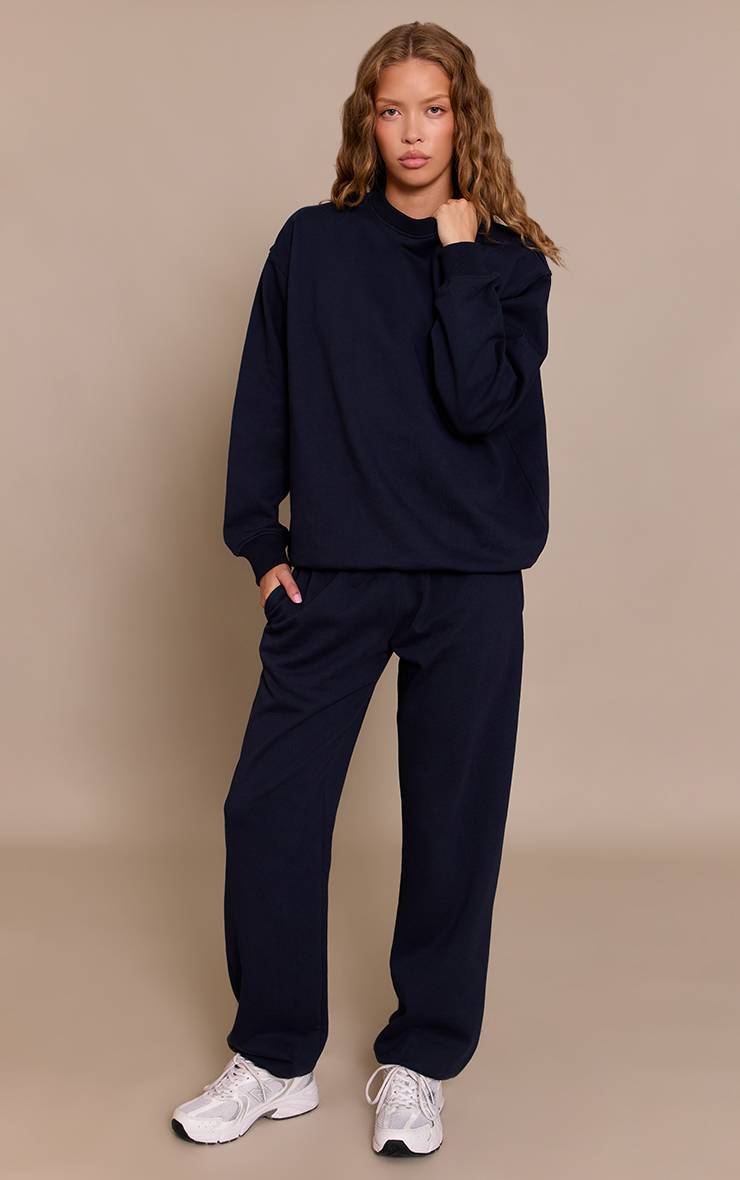 Bleu Marine Jogging À Revers En Molleton De Coton Épais 440 G/m²