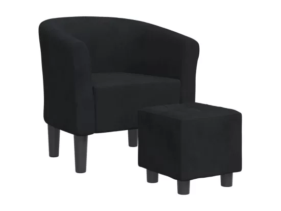 Chaise cabriolet avec repose-pied noir velours