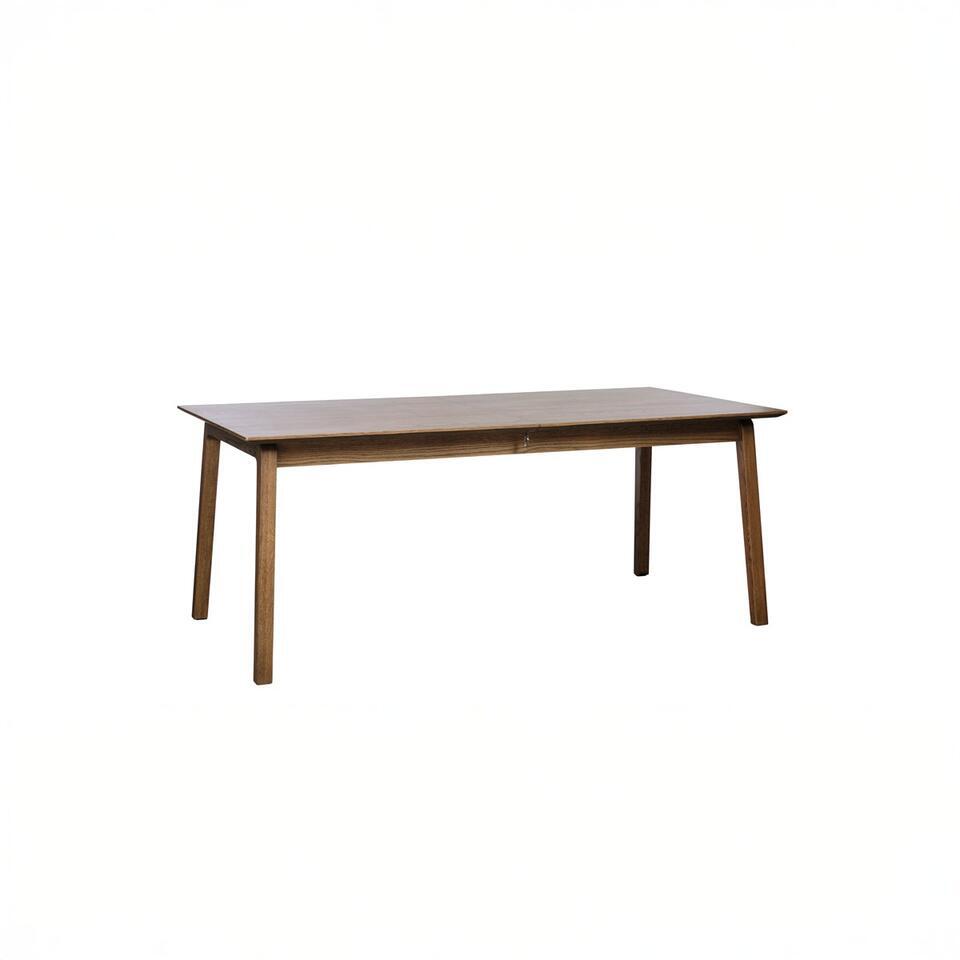 Eettafel Donkerbruin Eikenhout - 95x190-290x75cm - Bari