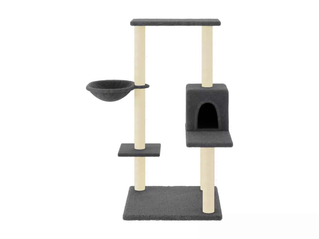 Arbre à chat avec griffoirs en sisal gris foncé 95 cm