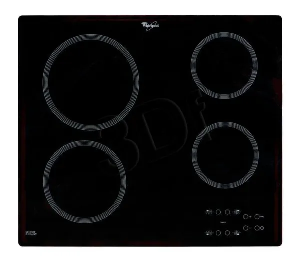 Whirlpool AKT 801/NE - Keramisk kogeplade - 4 plader - Niche - bredde: 56 cm - dybde: 49 cm - rammeløs - sort