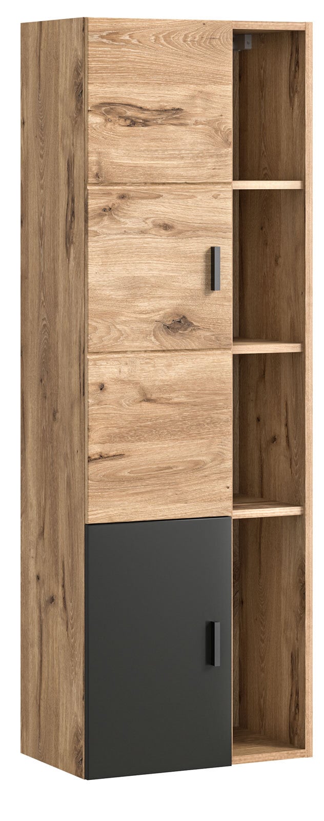 Midischrank GRADO 48 x 144 cm Eiche/ Grau