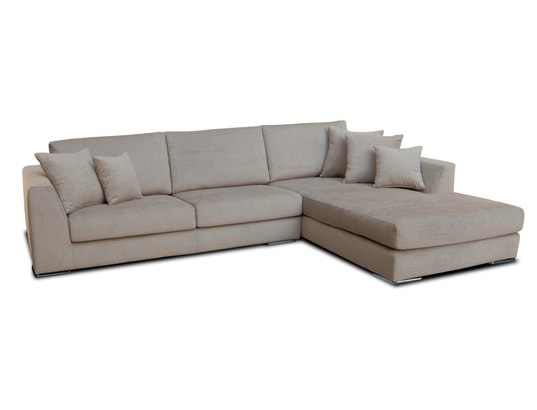 CITY - Canapé tissu Monaco méridienne droite tissu beige