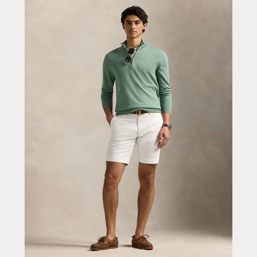 Stretch Slim Fit Chino Shorts Herre Hvit