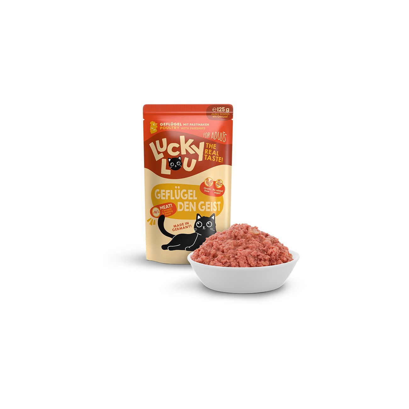 Lucky Lou Nassfutter Katze Adult Geflügel 16x125 g