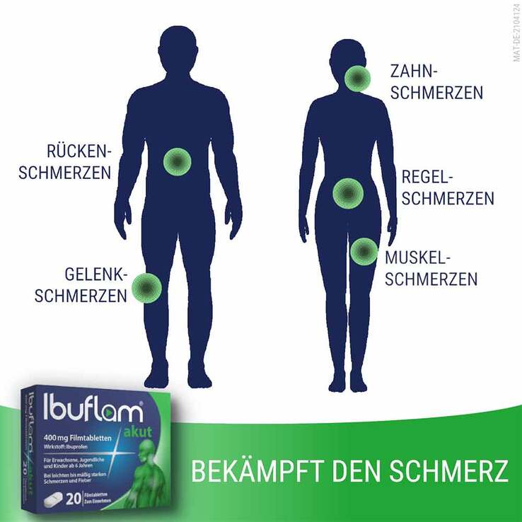 Ibuflam® akut: 400 mg Ibuprofen Schmerztabletten, 20 St