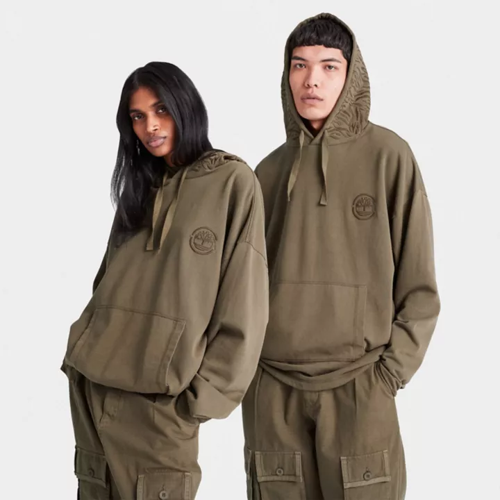Sweat à capuche Future73 Timberland x CLOT unisexe en vert foncé