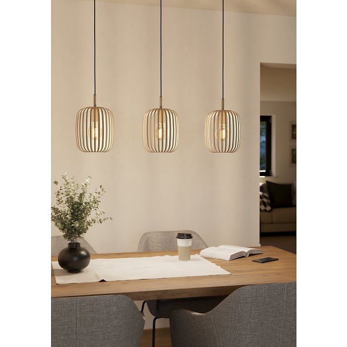 ROMAZZINA Hängeleuchte - Beige / B: 90.0 cm x T: 20.0 cm x H: 110.0 cm