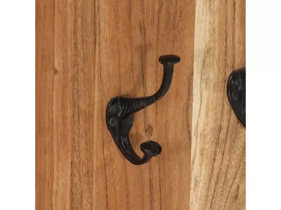Porte-manteaux 2 pcs Bois massif d'acacia 38x100 cm