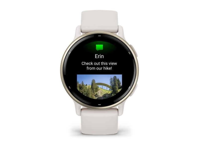 GARMIN GPS-Sportuhr Vivoactive 5 Elfenbein/Cremegold Smartwatch
