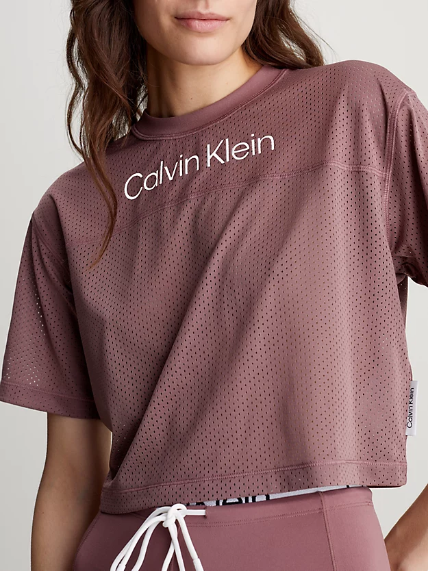 Camiseta cropped de malha para academia