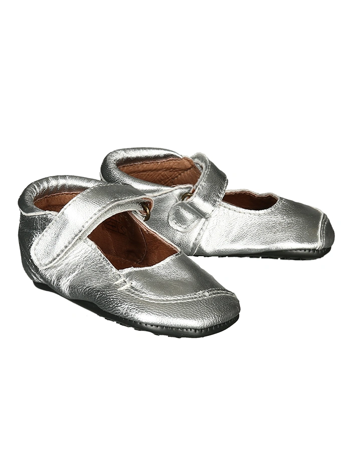 Hausschuhe BALLERINA VELCRO in silver
