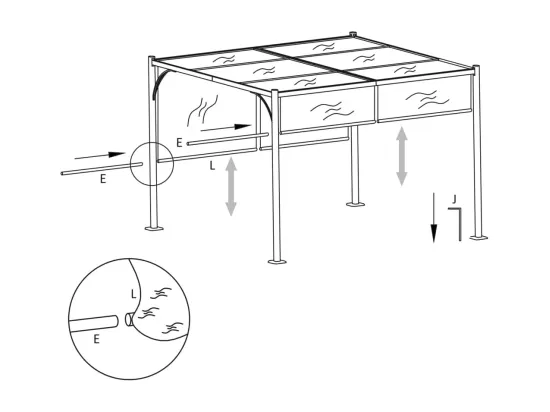 Pergola de jardin avec toit rétractable 3x3 m Anthracite