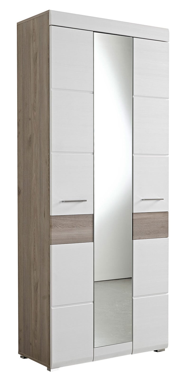 Garderobenschrank Funny Silbereiche-Dekor/ Weiß Struktur 84 x 200 x 40 cm