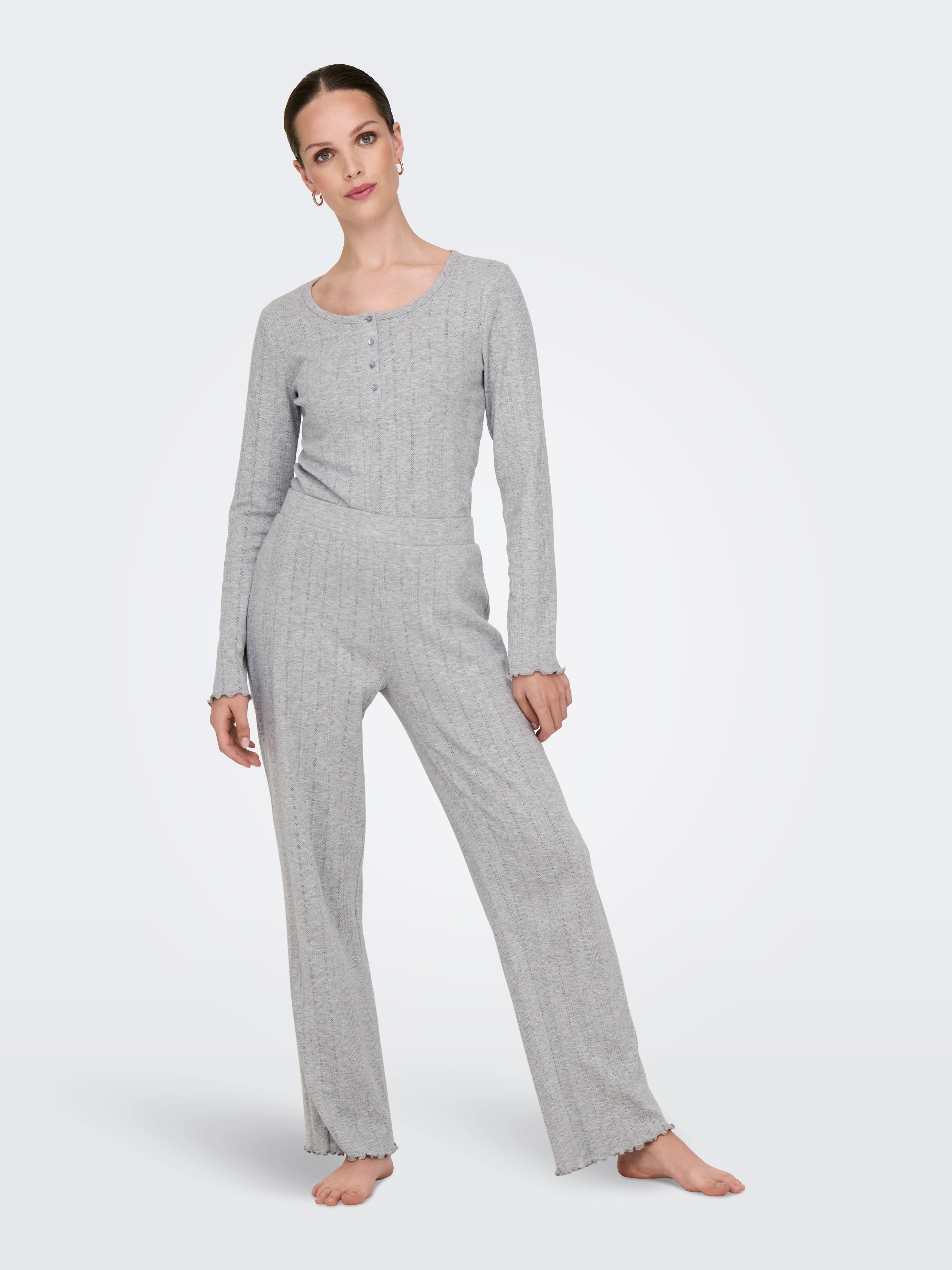 ONLCOZY Schlafanzug Set Light Grey Melange