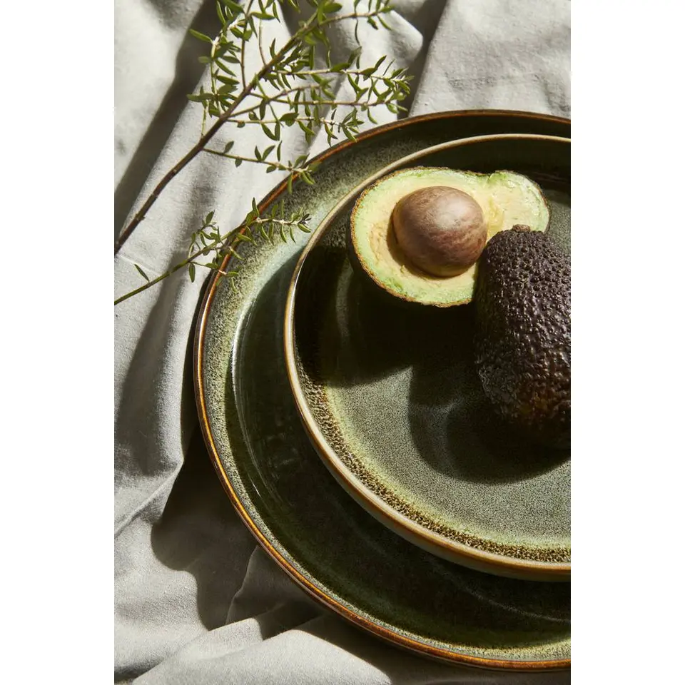 Dinerbord Emma - groen - stoneware - Ø27 cm