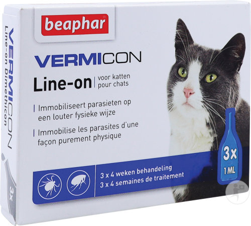 Beaphar Vermicon Line-On Pour Chats Ampoules 3x1ml