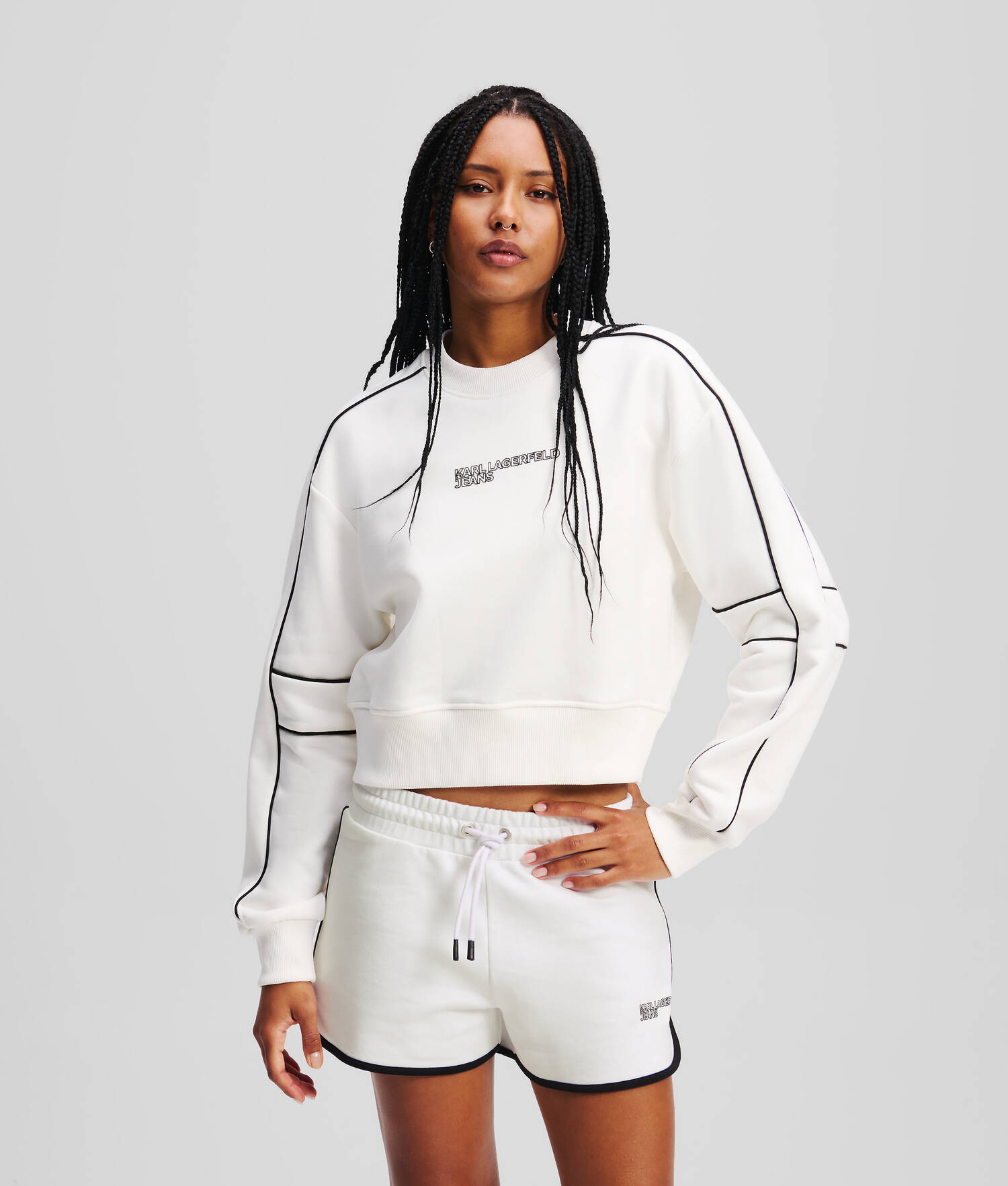 SWEAT-SHIRT CROPPED DÉCONTRACTÉ - Blanc