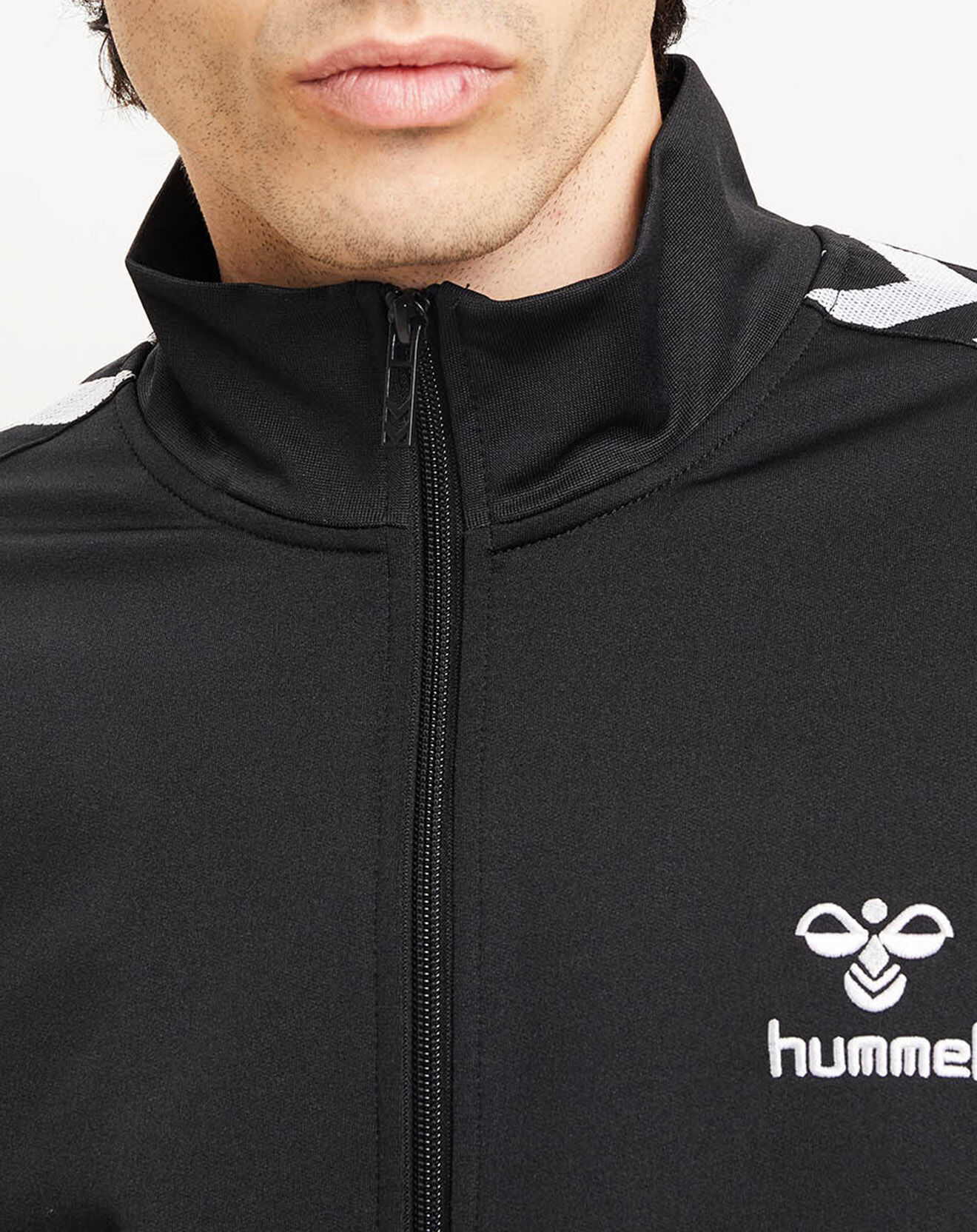 Hummel Veste zippée à bande chevron noire