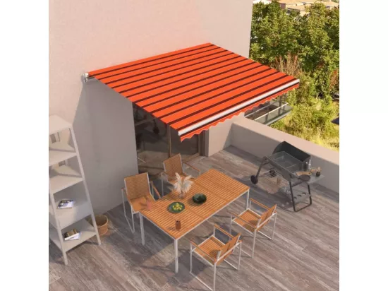 Auvent manuel rétractable 400x350 cm Orange et marron