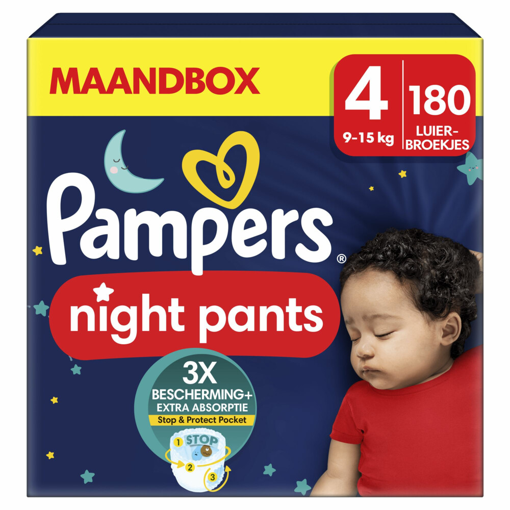 Pampers Baby Dry Night Pants Luierbroekjes Maat 4 (9kg-15kg)180 stuks