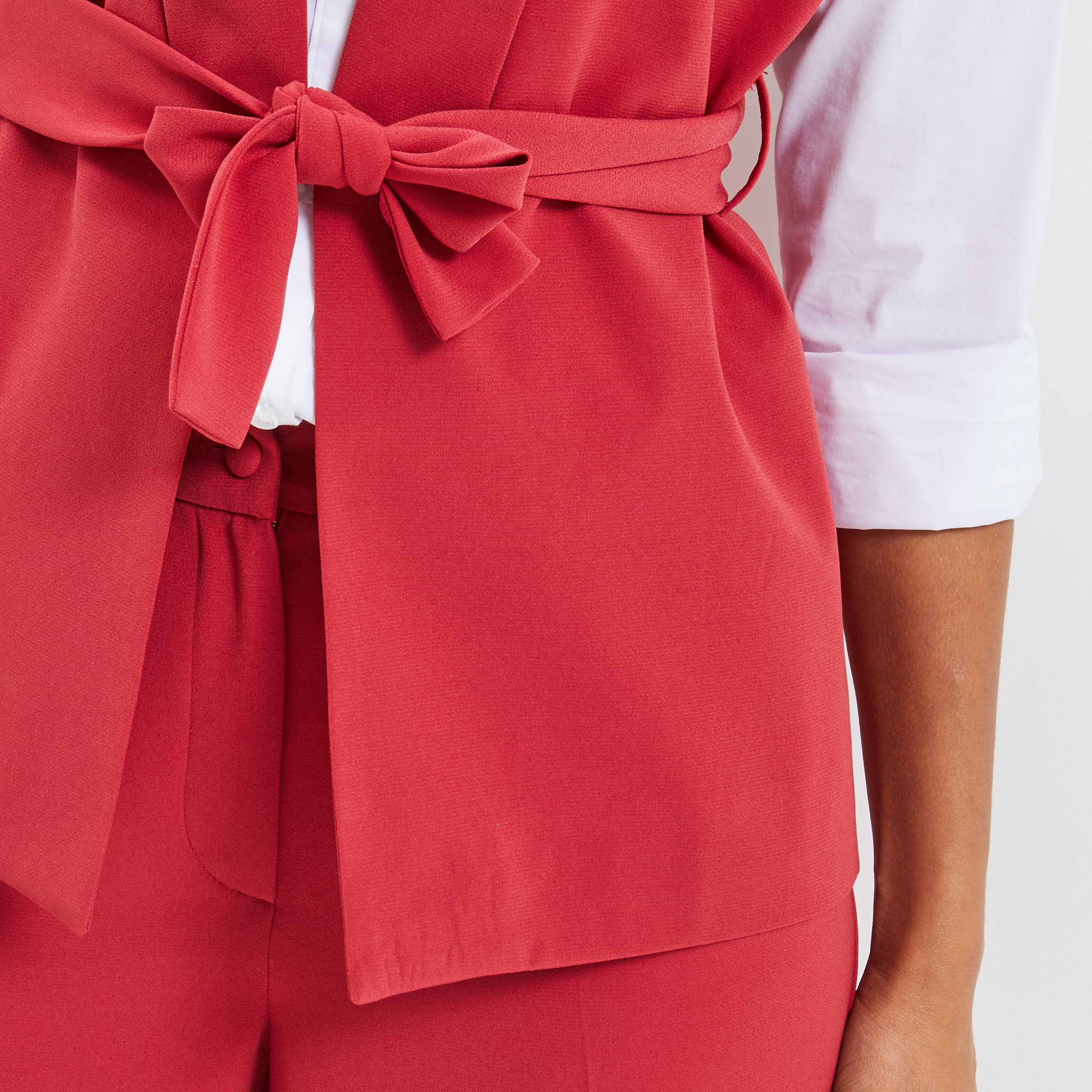 Veste tailleur sans manche femme - TERRACOTTA