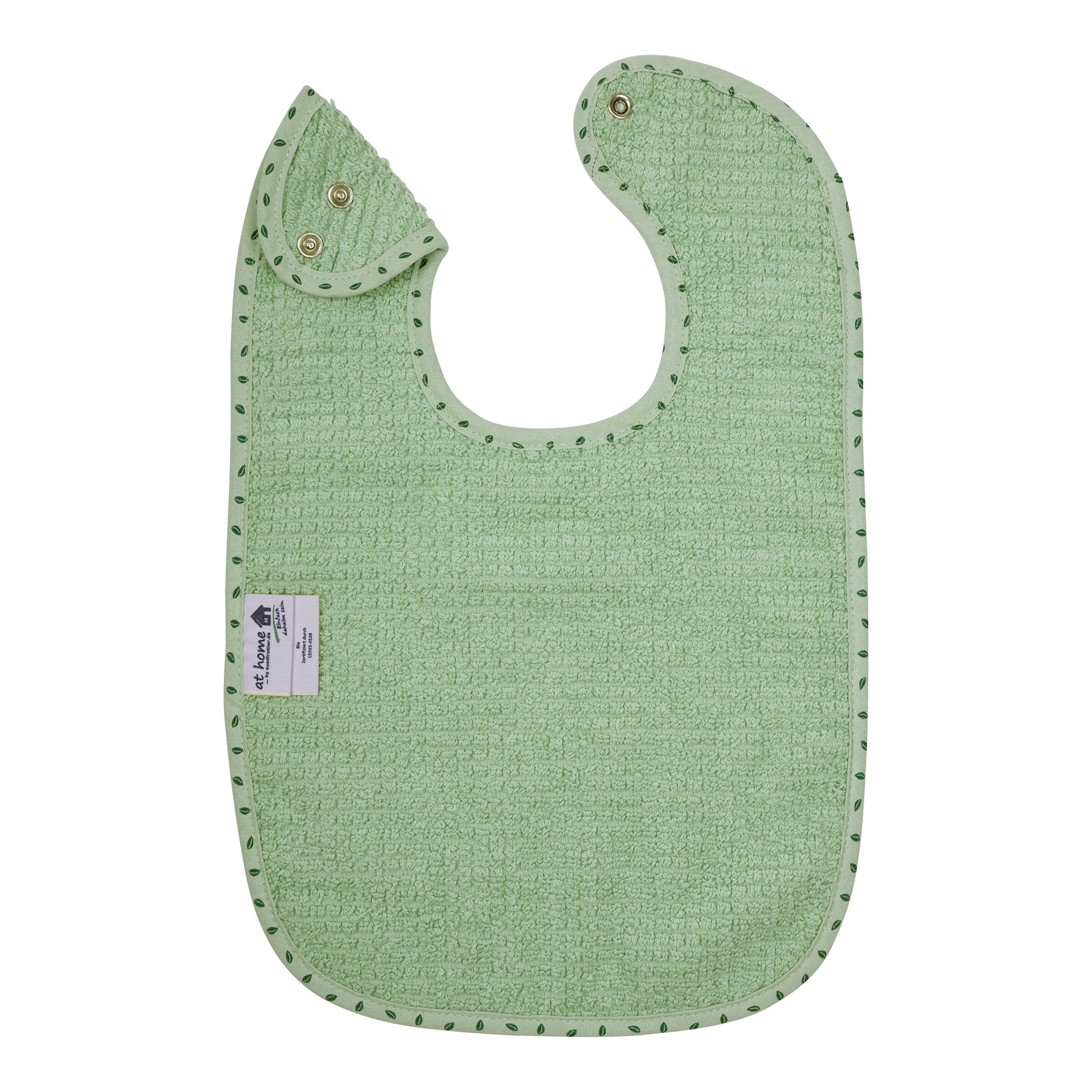 Wörner 2er-Pack Lätzchen mit Druckknopf 26x40 cm grün