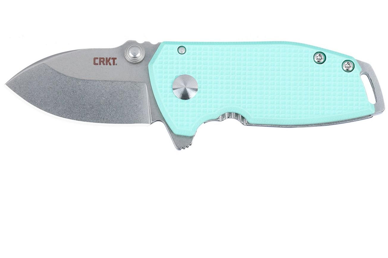 CRKT Squid Compact Stonewash 2485B Light Blue G10 zakmes, Lucas Burnley design