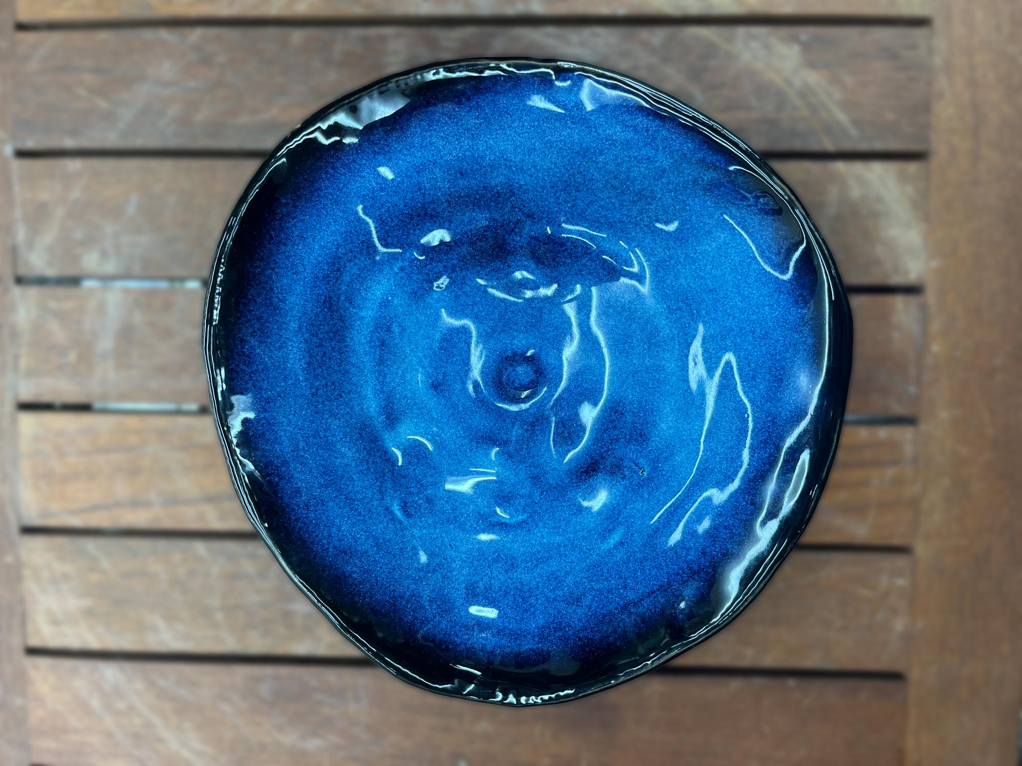 Servierplatte, blau, B 22 cm, T 23 cm, H 6 cm zu 14,00