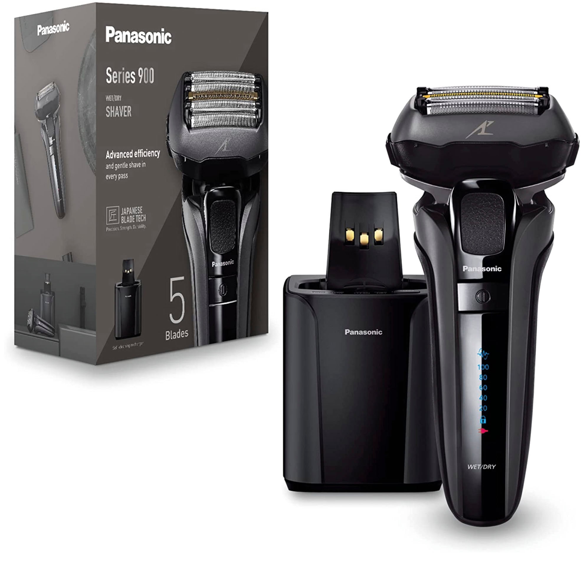 Panasonic Elektrorasierer »Series 900 Premium Rasierer ES-LV9U« Reinigungsstation Langhaartrimmer