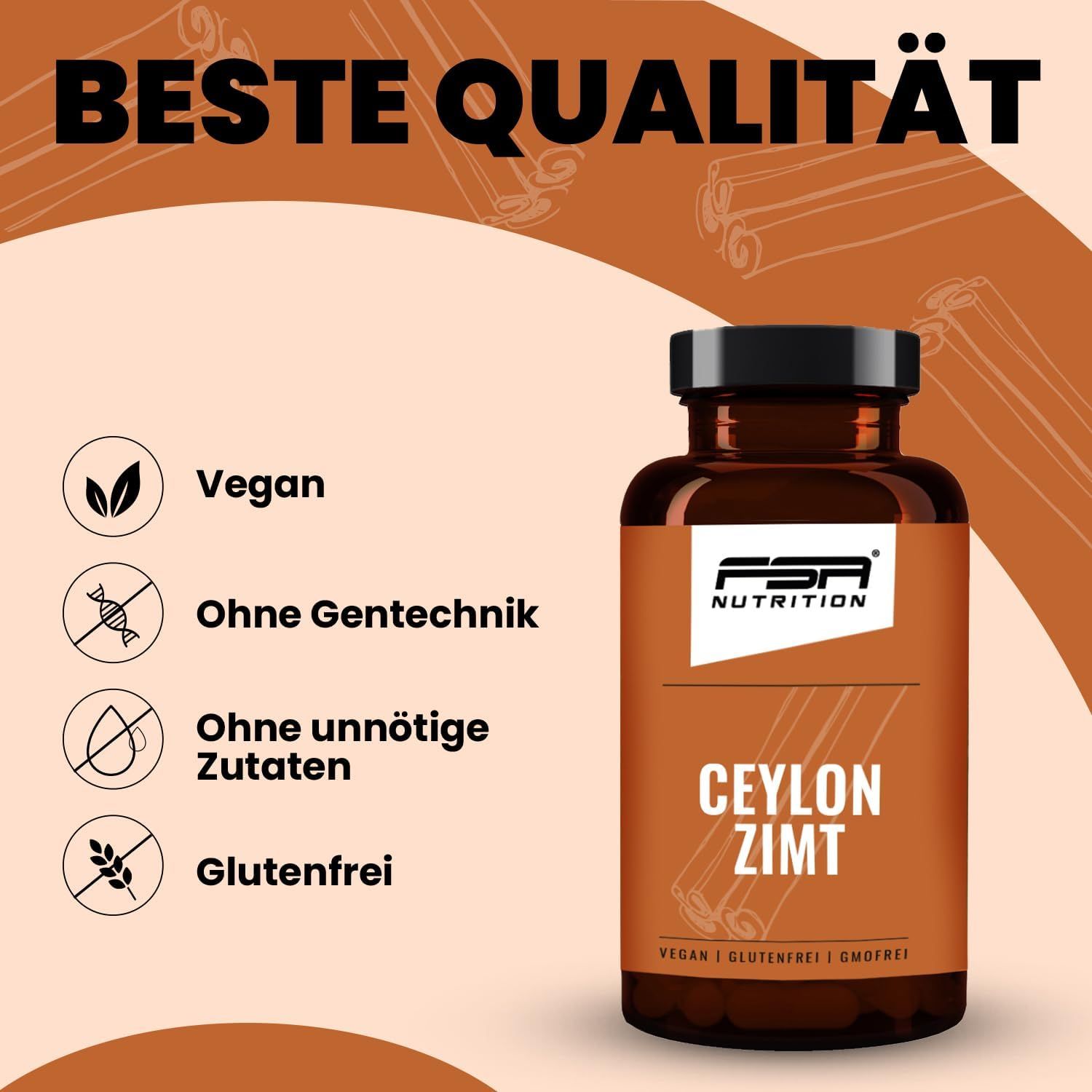 FSA NUTRITION Ceylon Zimt Extrakt 180 Kapseln im Glas