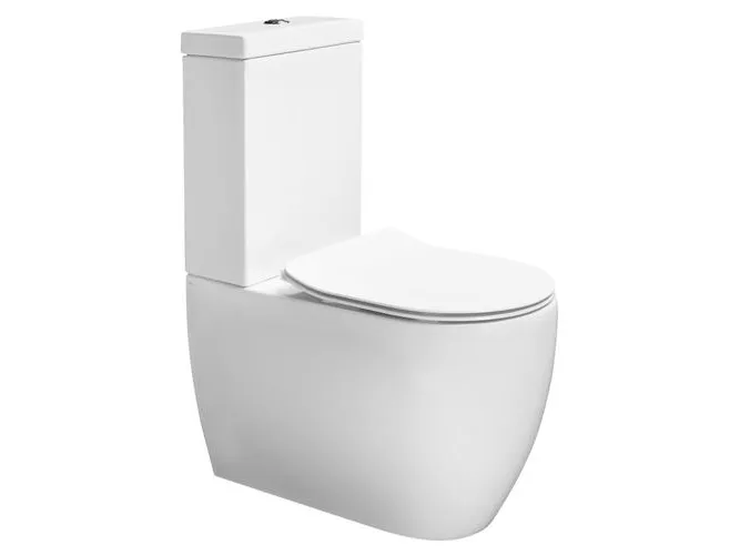 Lavabo Glomp gulvstående toilet m/cisterne 660x365x880mm 3/4,5l rimless skjult lås hvid